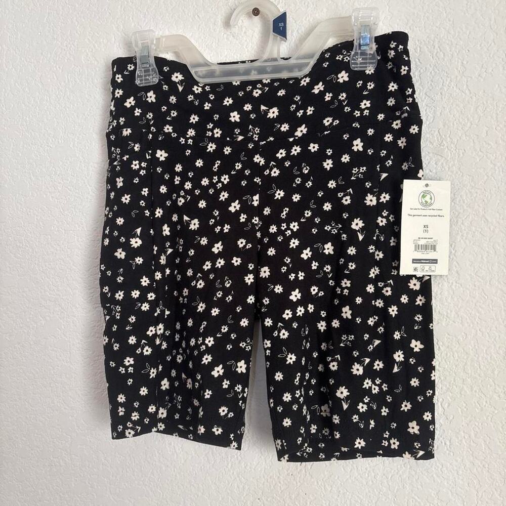 Black with white floral print